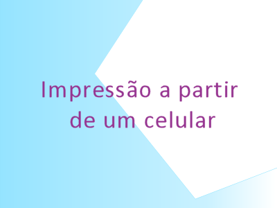 Retangulo com dizeres Impressão a partir de um celular