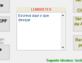 Quadro branco para anotações