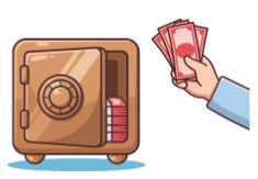 Ilustração de um cofre