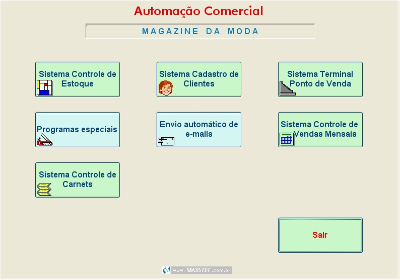 Menu principal do sistema